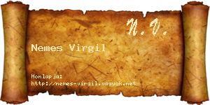 Nemes Virgil névjegykártya